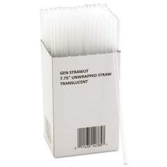GEN Unwrapped Jumbo Straws, 7 3/4", Translucent, 225/pack, 50 Packs/carton (STRAWUT)
