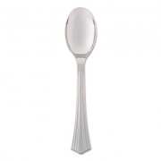 WNA Heavyweight Plastic Serving Spoons, Silver, 10", Reflections, 60/carton (RFVSP10)