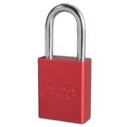 American Lock Solid Aluminum Padlock, 1 1/2" Wide, Red, 2 Keys (A1106REDKD)