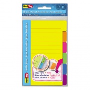 Redi-Tag Index Sticky Notes, 6-Tab Sets, Note Ruled, 4" x 6", Assorted Colors, 60 Sheets/Set, 2 Sets/Pack (29500)