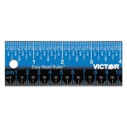 Victor Easy Read Stainless Steel Ruler, Standard/Metric, 12".5 Long, Blue (EZ12SBL)