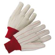 Anchor Brand 1000 Series Canvas Gloves, White/red, Large, 12 Pairs (1070)