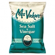 Miss Vickie's Kettle Cooked Sea Salt and Vinegar Potato Chips, 1.38 oz Bag, 64/Carton (44446)