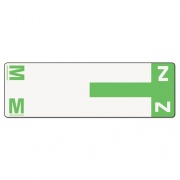 Smead AlphaZ Color-Coded First Letter Combo Alpha Labels, M/Z, 1.16 x 3.63, Light Green/White, 5/Sheet, 20 Sheets/Pack (67164)