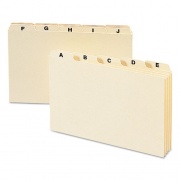 Smead MANILA CARD GUIDES, 1/5-CUT TOP TAB, A TO Z, 5 X 8, MANILA, 25/SET (57076)