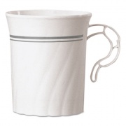 WNA Classicware Plastic Coffee Mugs, 8 Oz., Silver, 8/pack, 24 Pack/carton (CWM8192WSLVR)