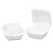 Genpak Snap-It Foam Hinged Sandwich Container, 5-4/5x5-2/3x3-1/8, White, 125/bag, 4/ct (SN225)