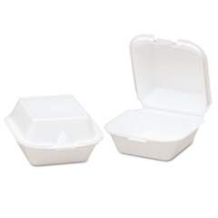 Genpak Snap-It Foam Hinged Sandwich Container, 5-4/5x5-2/3x3-1/8, White, 125/bag, 4/ct (SN225)