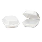 Genpak Foam Hinged Container, Sandwich, 5-1/8x5-1/3x2-3/4, White, 125/bag, 4 Bags/ct (22400)