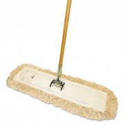 Boardwalk Cotton Dry Mopping Kit, 24 x 5 Natural Cotton Head, 60" Natural Wood Handle (M245C)