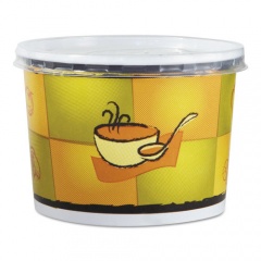 Chinet Streetside Squat Paper Food Container with Lid, Streetside Design, 12 oz, 250/Carton (70412)
