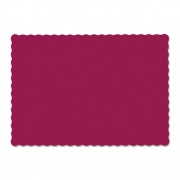 Hoffmaster Solid Color Scalloped Edge Placemats, 9.5 x 13.5, Burgundy, 1,000/Carton (310524)