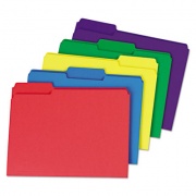 Universal Deluxe Heavyweight File Folders, 1/3-Cut Tabs: Assorted, Letter Size, 0.75" Expansion, Assorted Colors, 50/Box (16466)