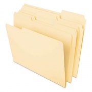 Universal Deluxe Heavyweight File Folders, 1/3-Cut Tabs: Assorted, Legal Size, 0.75" Expansion, Manila, 50/Pack (16420)