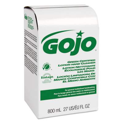 GOJO GREEN CERTIFIED LOTION HAND CLEANER 800 ML BAG-IN-BOX REFILL, LIGHT FLORAL SCENT, REFILL (916512EA)
