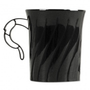 WNA Classicware Plastic Mugs, 8 Oz., Black, 8/pack (CWM8192BK)