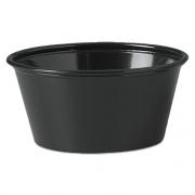 Dart Polystyrene Souffl Cups, 3.25 oz, Black, 250/Bag, 10 Bags/Carton (P325BLK)