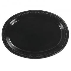 Chinet Heavyweight Plastic Platters, 8 x 11, Black, 125/Bag, 4 Bag/Carton (81411)