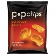 popchips Potato Chips, BBQ Flavor, 0.8 oz Bag, 24/Carton (72200)