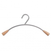Alba Metal and Wood Coat Hangers, 6/Set, Gray/Mahogany (PMCIN6)
