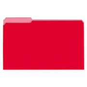 Universal Interior File Folders, 1/3-Cut Tabs: Assorted, Legal Size, 11-pt Stock, Red, 100/Box (15303)