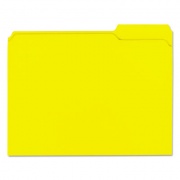 Universal Reinforced Top-Tab File Folders, 1/3-Cut Tabs: Assorted, Letter Size, 1" Expansion, Yellow, 100/Box (16164)