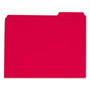 Universal Reinforced Top-Tab File Folders, 1/3-Cut Tabs: Assorted, Letter Size, 1" Expansion, Red, 100/Box (16163)