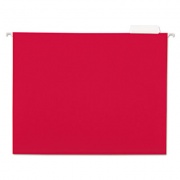 Universal Deluxe Bright Color Hanging File Folders, Letter Size, 1/5-Cut Tab, Red, 25/Box (14118)