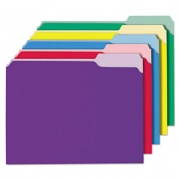 Universal Interior File Folders, 1/3-Cut Tabs: Assorted, Letter Size, 11-pt Stock, Assorted Colors, 100/Box (12306)
