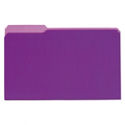 Universal Interior File Folders, 1/3-Cut Tabs: Assorted, Legal Size, 11-pt Stock, Violet, 100/Box (15305)