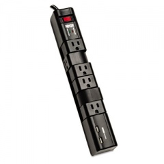 Tripp Lite Protect It! Surge Protector, 6 Outlets/2 USB, 8 ft Cord, 1080 Joules, Black (TLP608RUSBB)