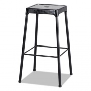 Safco Bar-Height Steel Stool, Backless, Supports Up to 250 lb, 29" Seat Height, Black (6606BL)