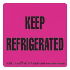 LabelMaster WAREHOUSE SELF-ADHESIVE LABELS, KEEP REFRIGERATED, 3 X 3, BLACK/PINK, 500/ROLL (BLT65)