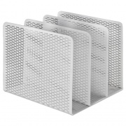 Artistic Urban Collection Punched Metal File Sorter, 3 Sections, Letter Size Files, 8" x 8" x 7.25", White (ART20009WH)