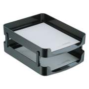 Officemate 2200 Series Front-Loading Desk Tray, 2 Sections, Letter Size Files, 10.25" x 13.63" x 2", Black (22236)