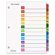 Cardinal OneStep Printable Table of Contents and Dividers, 12-Tab, Jan. to Dec., 11 x 8.5, White, 1 Set (60318)