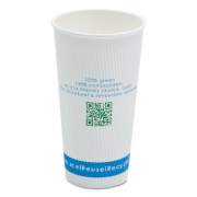 NatureHouse Compostable Insulated Ripple-Grip Hot Cups, 20oz, White, 500/carton (C020RN)