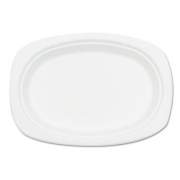 NatureHouse COMPOSTABLE SUGARCANE BAGASSE OVAL PLATE, 9 X 6.5, WHITE, 50/PACK (P009)