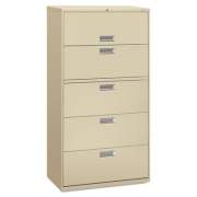 HON Brigade 600 Series Lateral File, 4 Legal/Letter-Size File Drawers, 1 Roll-Out File Shelf, Putty, 36" x 19.25" x 67" (HON685LL)