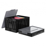 Universal Collapsible Crate, Letter/Legal Files, 17.25" x 14.25" x 10.5", Black/Gray, 2/Pack (40010)