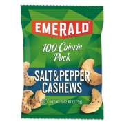 Emerald 100 CALORIE PACK NUTS, SALT AND PEPPER CASHEWS, 0.62 OZ PACK, 7/BOX (33725)