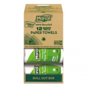 Marcal 100% Premium Recycled Kitchen Roll Towels, 2-Ply, 5 1/2 x 11, 140 Sheets, 12 Rolls/Carton (6183)