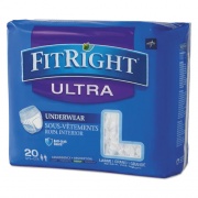 Medline FitRight Ultra Protective Underwear, Large, 40" to 56" Waist, 20/Pack (FIT23505A)