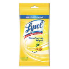 LYSOL DISINFECTING WIPES, 7 X 8, LEMON, 15 WIPES/PACK (93043PK)