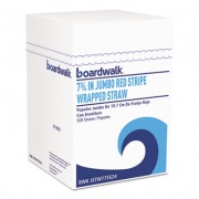 Boardwalk Wrapped Jumbo Straws, 7.75", Plastic, Red w/White Stripe, 400/Pack, 25 Packs/Carton (JSTW775S24)