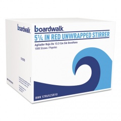 Boardwalk SINGLE-TUBE STIR-STRAWS, 5 1/4", RED, 1000/PACK (STRU525R10PK)