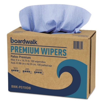 Boardwalk Hydrospun Wipers, Blue, 9 x 16.75, 100 Wipes/Box, 10 Boxes/Carton (P070IDB)