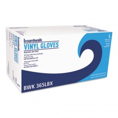 Boardwalk General Purpose Vinyl Gloves, Powder/Latex-Free, 2 3/5 mil, Large, Clear, 100/Box (365LBX)