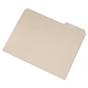 AbilityOne 7530016458091 SKILCRAFT Single Tab File Folders, 1/3-Cut Tabs: Right Position, Letter Size, 0.75" Expansion, Manila, 100/Box