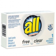 All Free Clear HE Liquid Laundry Detergent, Unscented, 1.6 oz Vend-Box, 100/Carton (2979351)